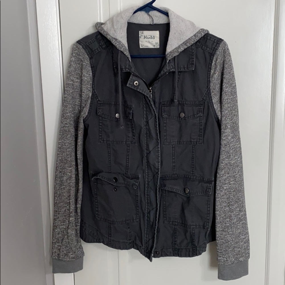 Grey Sweater Jean Jacket